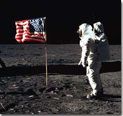 American Flag on the moon