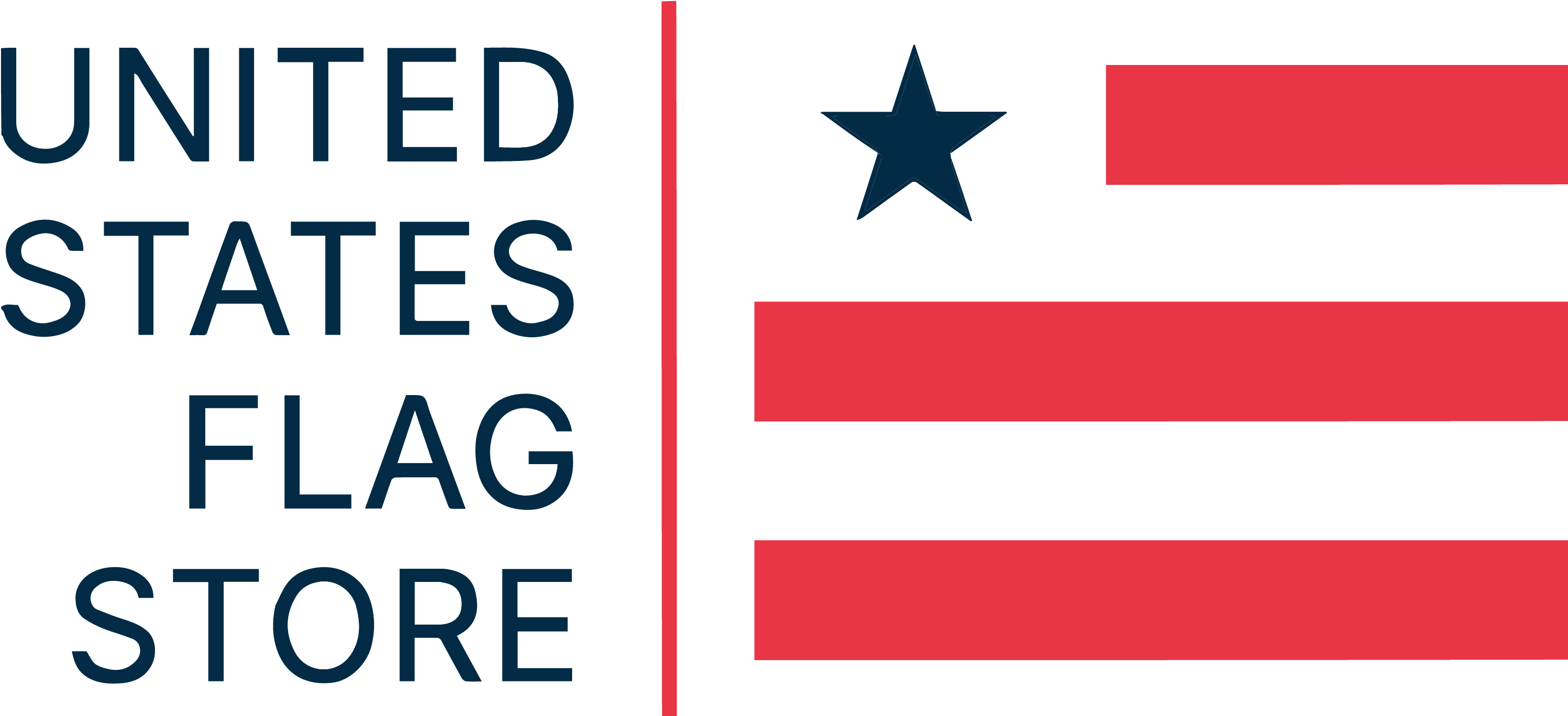 UNITED STATES FLAG STORE TEXT ON THE RIGHT SIDE, US FLAG ICON ON THE LEFT
